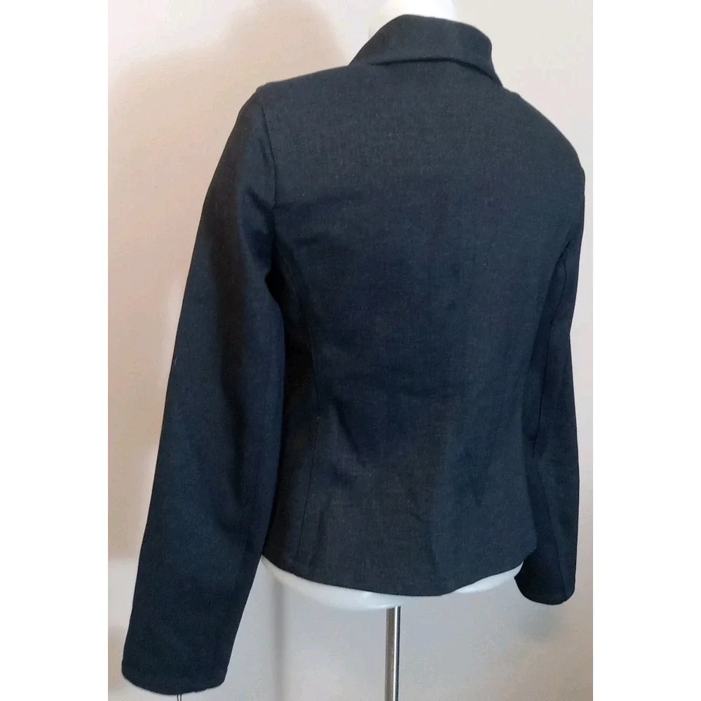 tommy hilfiger Women Indigo‎ Blue Side Zip Collared Longsleeve Blazer Size 4